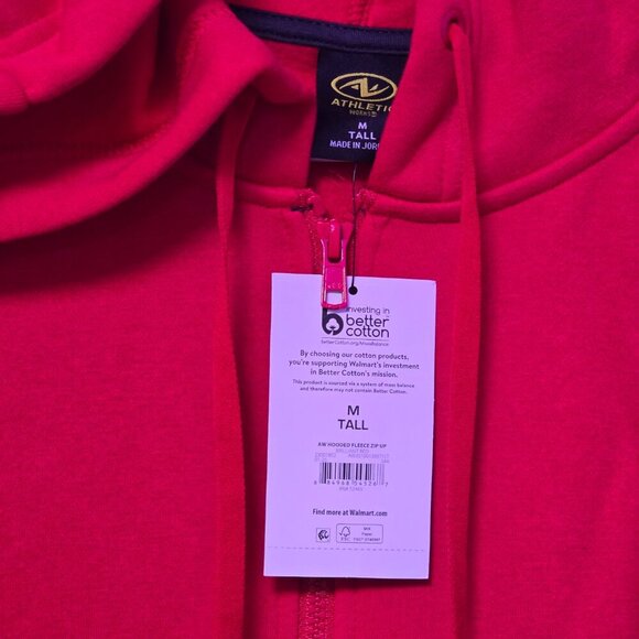 Athletic Works Big Men's Fleece Zip Hoodie Sweatshirt - Medium Tall - Brand New - Picture 2 of 4